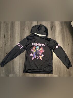 Demon Hunters Girls Black Hoodie , Girls 11-12  (160),